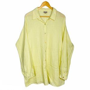 J. Jill Solid Yellow Long Sleeve Button Up XL